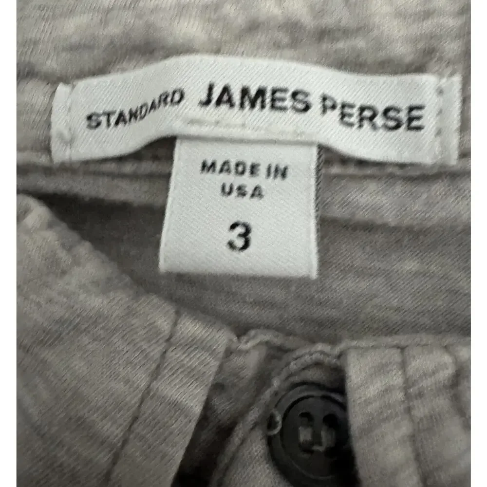 James Perse Shirt Lot of 2 Size 3 Gray Long Sleeve Blue Polo USA Made Cotton - Picture 7 of 12